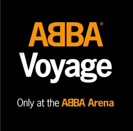 Official ABBA Voyage banner to advertise the exclusive ABBA concert experience at the ABBA Arena... “We simply call it ‘Voyage’ and we’re truly sailing in uncharted waters. With the help of our younger selves, we travel into the future. It’s not easy to explain but then it hasn’t been done before”, a quote from ABBAs official website.