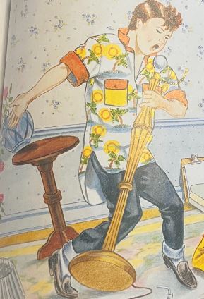 A page in Love You Forever written by Robert Munsch. A tribute the iconic Elvis Presley in his signature pose.