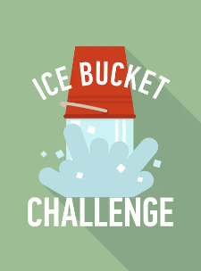 Cartoon graphic from Depositphotos representing The Ice Bucket Challenge. The Challenge was created in the summer of 2014 by Anthony Senerchia, Pete Frates, and Pat Quinn, who were living with ALS at the time, to spread awareness for the fatal disease. The Ice Bucket Challenge still continues to make efforts in fight to find the cure for ALS, a disease that changes a life and takes a life every 90 minutes.