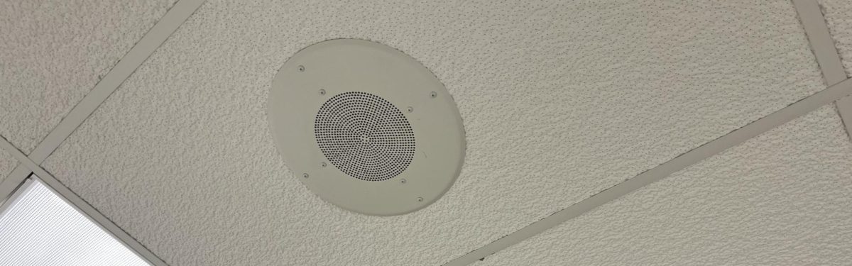 Image of a speaker taken in Physics hallway in the lower C wing - where the "hallway music" is played