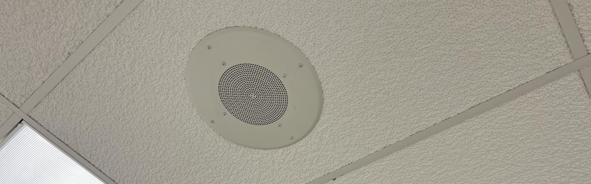 Image of a speaker taken in Physics hallway in the lower C wing - where the "hallway music" is played