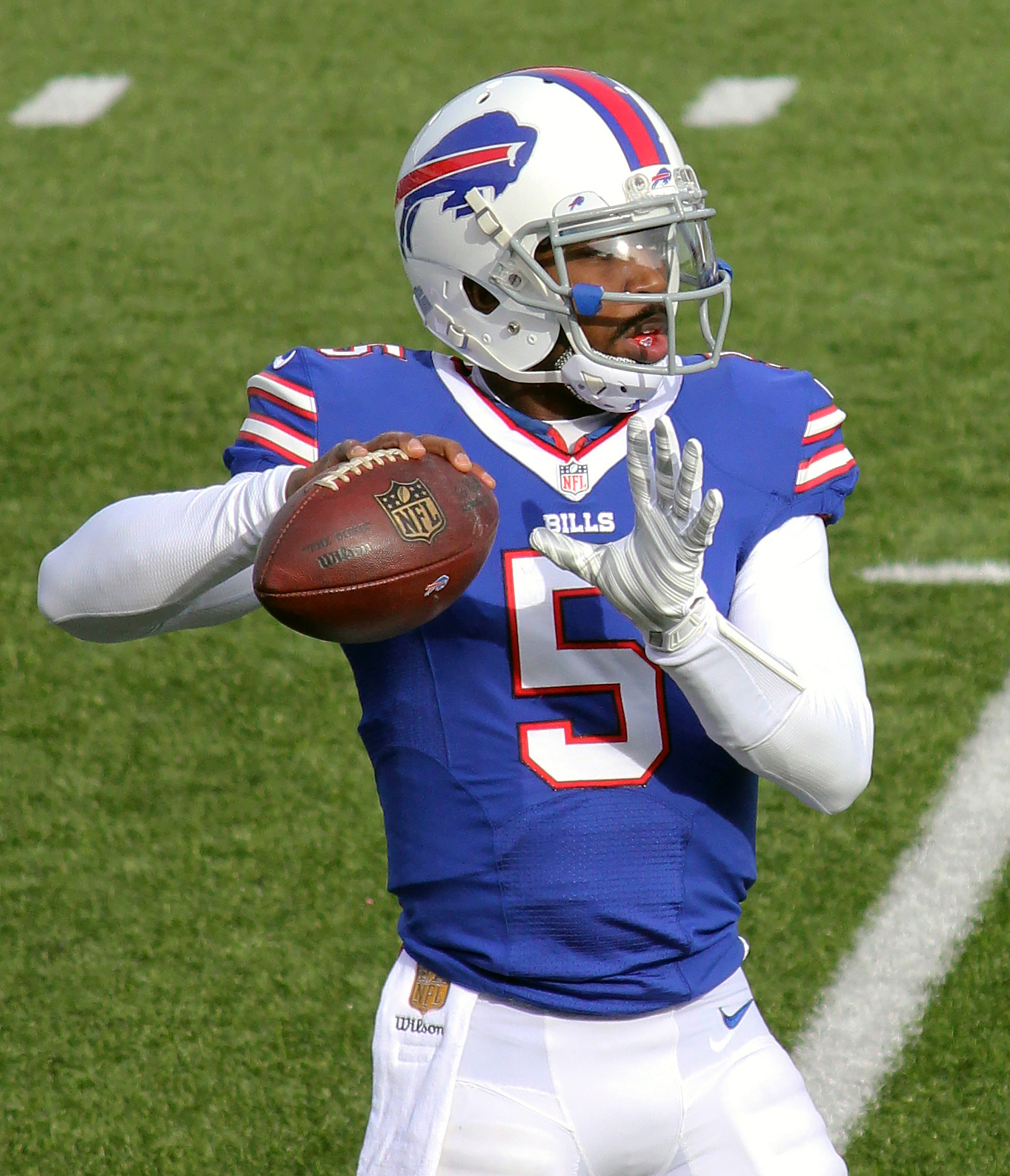 Tyrod Taylor, quarterback with the Buffalo Bills during a game against the Houston Texans on December 6, 2015.